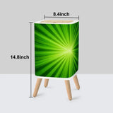 Retro 1970s Square Small Trash Can with Lid Sunburst Green - One Size - retro tash cans