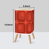 Retro 1970s Style Square Trash Can with Lid Mid Century Modern Red Geometric - One Size - retro tash cans