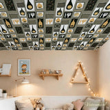 Retro 50s 60s Atomic Kitchen Wall Panel Kit: Waterproof Stick & Peel Tiles - retro wallpaper