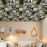 Retro 50s 60s Atomic Kitchen Wall Panel Kit: Waterproof Stick & Peel Tiles - retro wallpaper