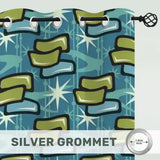 Retro 50s 60s Blackout Curtains: Mid-Century Modern Grommet Panels - retro curtains