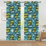 Retro 50s 60s Blackout Curtains: Mid-Century Modern Grommet Panels - 50’’x84’’x2pcs - retro curtains