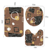 Retro 50s Style Bathroom Mat Set | Retro Midcentury 3-Piece Rugs Geometric Pattern - One Size - retro bathroom