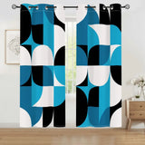 Retro 60 Tripod Nesting Coffee Table Set - Blue Black White Geometric - retro ads