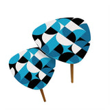 Retro 60 Tripod Nesting Coffee Table Set - Blue Black White Geometric - retro ads