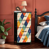 Retro 60s 4-Drawer Dresser - Mid Century Style Fabric Storage Cabinet - One Size - retro dresser