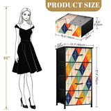 Retro 60s 4-Drawer Dresser - Mid Century Style Fabric Storage Cabinet - One Size - retro dresser