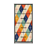 Retro 60s 4-Drawer Dresser - Mid Century Style Fabric Storage Cabinet - One Size - retro dresser
