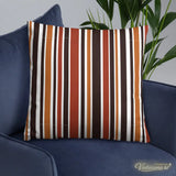 RETRO 60s 70s Scandi THROW PILLOW Striped Brown Orange Red White Midcentury - retro pillow