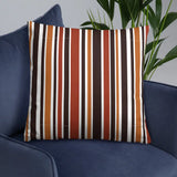 RETRO 60s 70s Scandi THROW PILLOW Striped Brown Orange Red White Midcentury - retro pillow