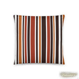 RETRO 60s 70s Scandi THROW PILLOW Striped Brown Orange Red White Midcentury - retro pillow