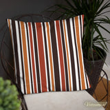 RETRO 60s 70s Scandi THROW PILLOW Striped Brown Orange Red White Midcentury - retro pillow