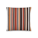 RETRO 60s 70s Scandi THROW PILLOW Striped Brown Orange Red White Midcentury - retro pillow