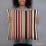 RETRO 60s 70s Scandi THROW PILLOW Striped Brown Orange Red White Midcentury - retro pillow