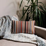 RETRO 60s 70s Scandi THROW PILLOW Striped Brown Orange Red White Midcentury - retro pillow