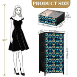 Retro 60s Blue Beige Black Fabric Drawer Dresser – MCM Steel Frame Cabinet - One Size - retro dresser