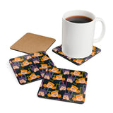 Retro 60s Cork Coaster Coaster Set | Midcentury Drinkware Accessory - Home Decor