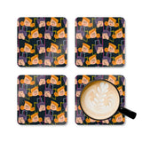 Retro 60s Cork Coaster Coaster Set | Midcentury Drinkware Accessory - Home Decor