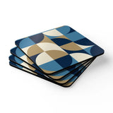 Retro 60s Corkwood Coaster Set | Midcentury Home Decor Gift - retro table linen