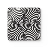 Retro 60s Drink Coasters Set – Black White Op-Art Decor - retro coaster