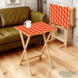 Retro 60s Folding Tray Tables with Stand – Wooden TV Dinner Tray Set of 4 - 4 Pack - retro tv tray