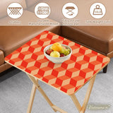 Retro 60s Folding Tray Tables with Stand – Wooden TV Dinner Tray Set of 4 - 4 Pack - retro tv tray