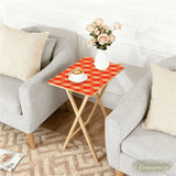 Retro 60s Folding Tray Tables with Stand – Wooden TV Dinner Tray Set of 4 - 4 Pack - retro tv tray