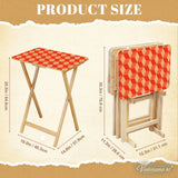 Retro 60s Folding Tray Tables with Stand – Wooden TV Dinner Tray Set of 4 - 4 Pack - retro tv tray