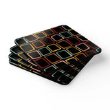 Retro 60s Geometric Cork Coaster Set Drinkware Accessory Gift Eco-Friendly - retro table linen