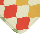 Retro 60s Geometric Pattern Bath Mat | Mid Century Colorful Tiles - retro bathroom