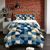 Retro 60s Geometric Twin Duvet Cover Set: Midcentury Modern Bedding 55’’x79’’ - Bedding - retro