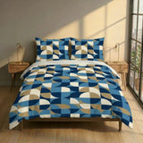 Retro 60s Geometric Twin Duvet Cover Set: Midcentury Modern Bedding 55’’x79’’ - Bedding - retro