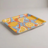 Retro 60s Lemon Lap Tray – Large Serving Tray for Dinner or Drinks - Groß (43 x 33 cm) - Trays