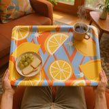 Retro 60s Lemon Lap Tray – Large Serving Tray for Dinner or Drinks - Groß (43 x 33 cm) - Trays