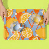 Retro 60s Lemon Lap Tray – Large Serving Tray for Dinner or Drinks - Groß (43 x 33 cm) - Trays
