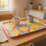 Retro 60s Lemon Lap Tray – Large Serving Tray for Dinner or Drinks - Groß (43 x 33 cm) - Trays