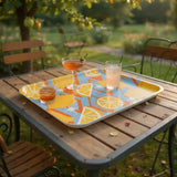 Retro 60s Lemon Lap Tray – Large Serving Tray for Dinner or Drinks - Groß (43 x 33 cm) - Trays