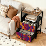 Retro 60s Midcentury Bedside Cabinet with Integrated Power Access - retro bedside table