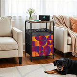 Retro 60s Midcentury Bedside Cabinet with Integrated Power Access - retro bedside table