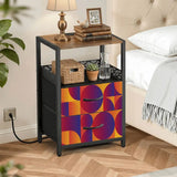 Retro 60s Midcentury Bedside Cabinet with Integrated Power Access - retro bedside table
