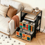 Retro 60s Midcentury Bedside Table with Power Strip & 2 Drawers - retro ads