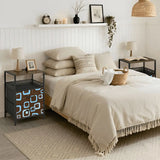 Retro 60s Midcentury Modern Bedside Table with Power Strip & 2 Drawers - retro bedside table
