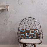 RETRO 60s Midcentury Pillow Brown Blue Vintage Style Cushion - retro pillow