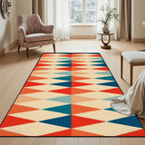 Retro 60s Mod Style Area Rug – Midcentury Diamonds Floor Decor - retro rug