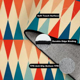 Retro 60s Mod Style Area Rug – Midcentury Diamonds Floor Decor - retro rug