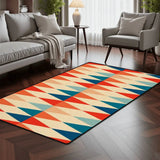 Retro 60s Mod Style Area Rug – Midcentury Diamonds Floor Decor - retro rug
