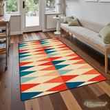 Retro 60s Mod Style Area Rug – Midcentury Diamonds Floor Decor - retro rug