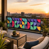 Retro 60s Outdoor Privacy Screen – Waterproof Fence Patio & Balcony - Retro Privacy Screen