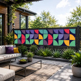 Retro 60s Outdoor Privacy Screen – Waterproof Fence Patio & Balcony - Retro Privacy Screen