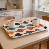 Retro 60s Plastic Serving Tray – Large Midcentury Dinner Tray - Groß (43 x 33 cm) - Trays